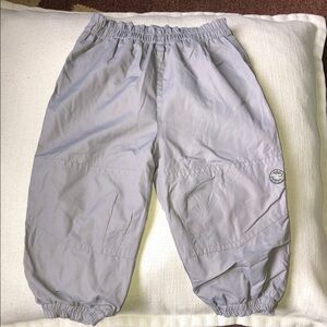 Kids Gray Elastic Waist rain Pants lined inside